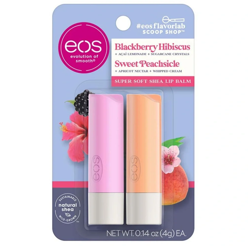 Price FIRM New eos Lip Balm - Blackberry Hibiscus & Sweet Peachsicle